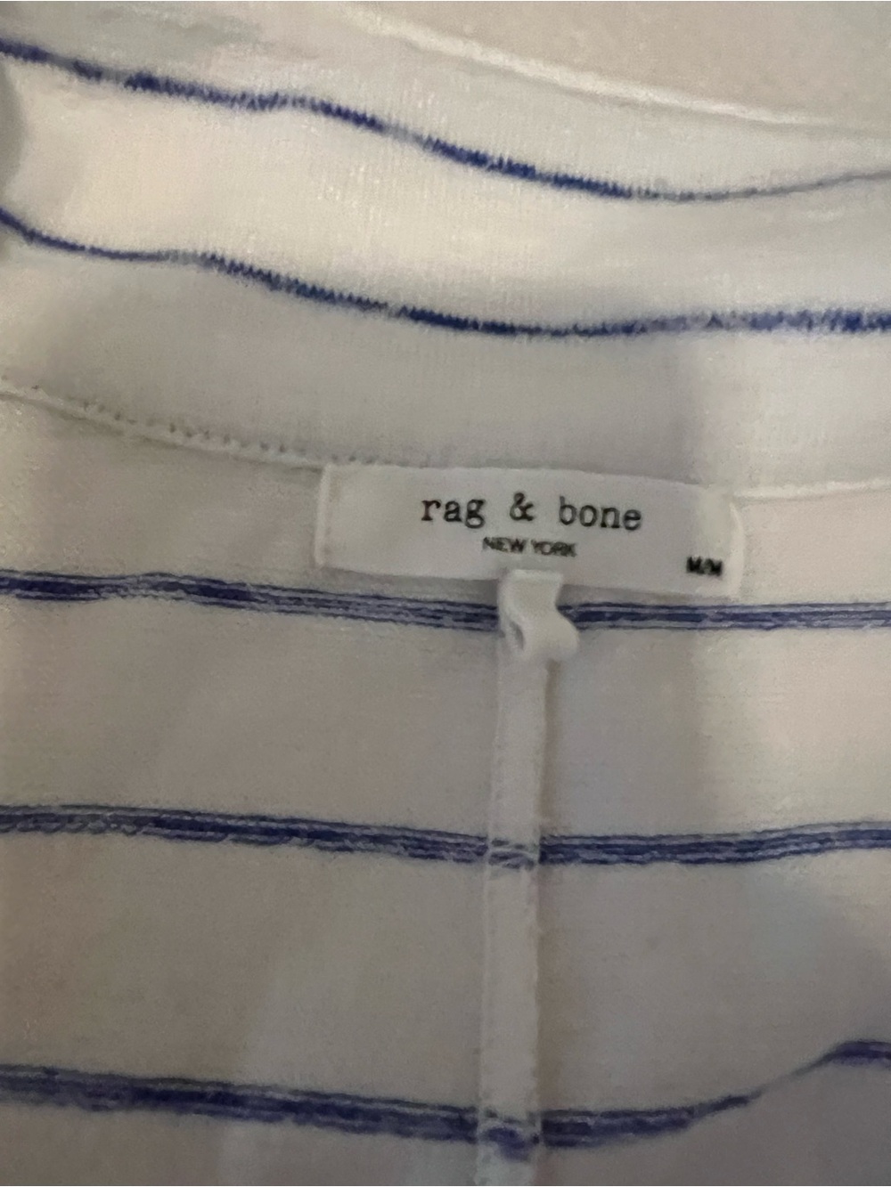 White & Blue Striped Polo Tee - rag and bone - Picture 3 of 4